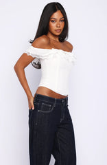 Shaking Things Up Strapless Bustier White
