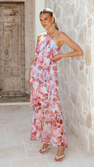 Soho Maxi Dress Pink Floral
