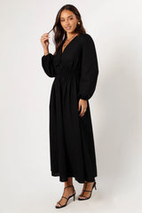 Cece Long Sleeve Maxi Dress Black