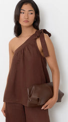 Semi Structured Fold Over Clutch Chocolate