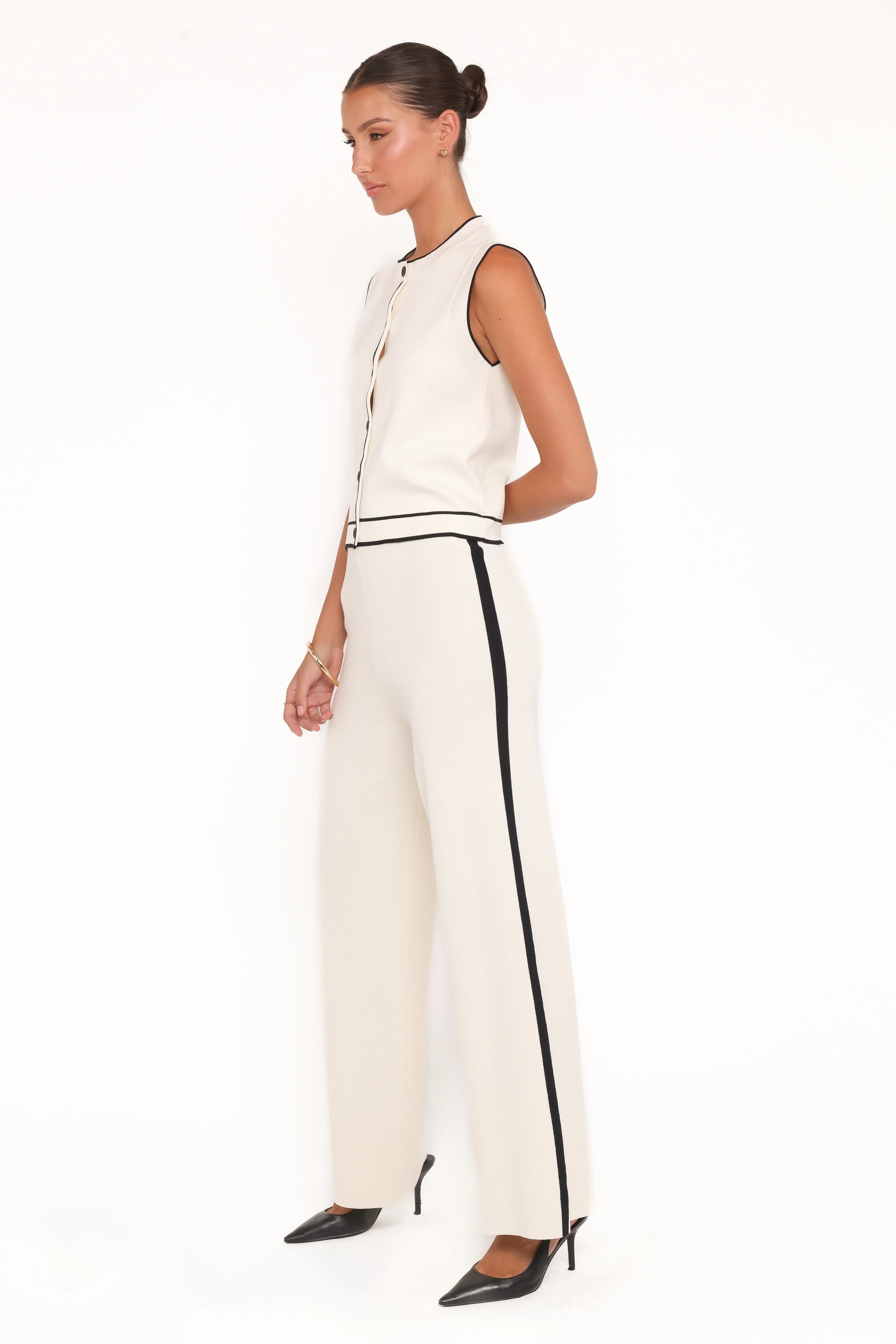 Jules Knitted Pant Set White
