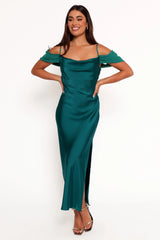 Reyna Off Shoulder Maxi Dress Emerald Green