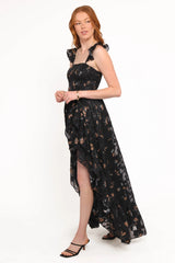 Orielle Maxi Dress Black Beige Floral
