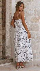 Dimmi Maxi Dress White Black Polka