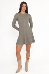 Darlina Long Sleeve Mini Dress Olive
