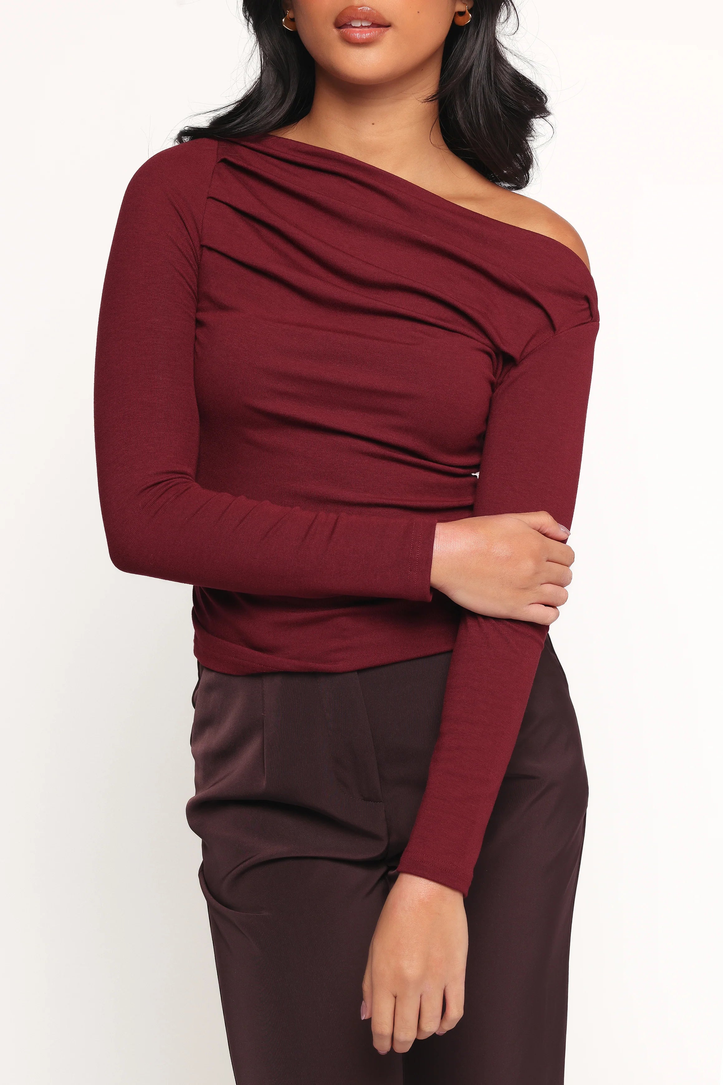 Cer Knit Top Cherry Chocolate