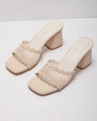 Celia Scallop Mesh Mules