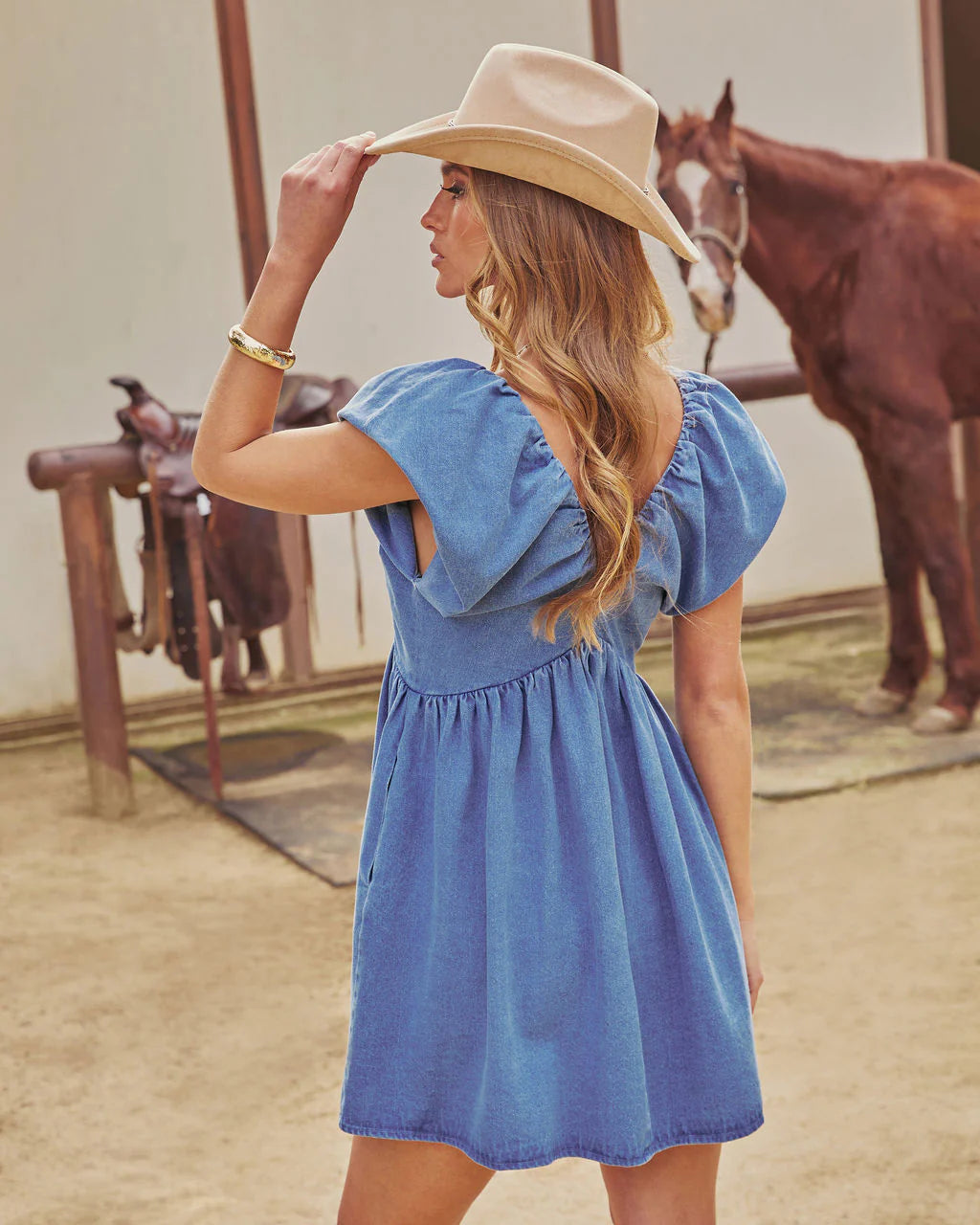 Prairie Dawn Denim Mini Dress