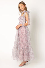 Floret Midi Dress Dark Purple