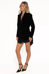 Clive Velvet Blazer Black