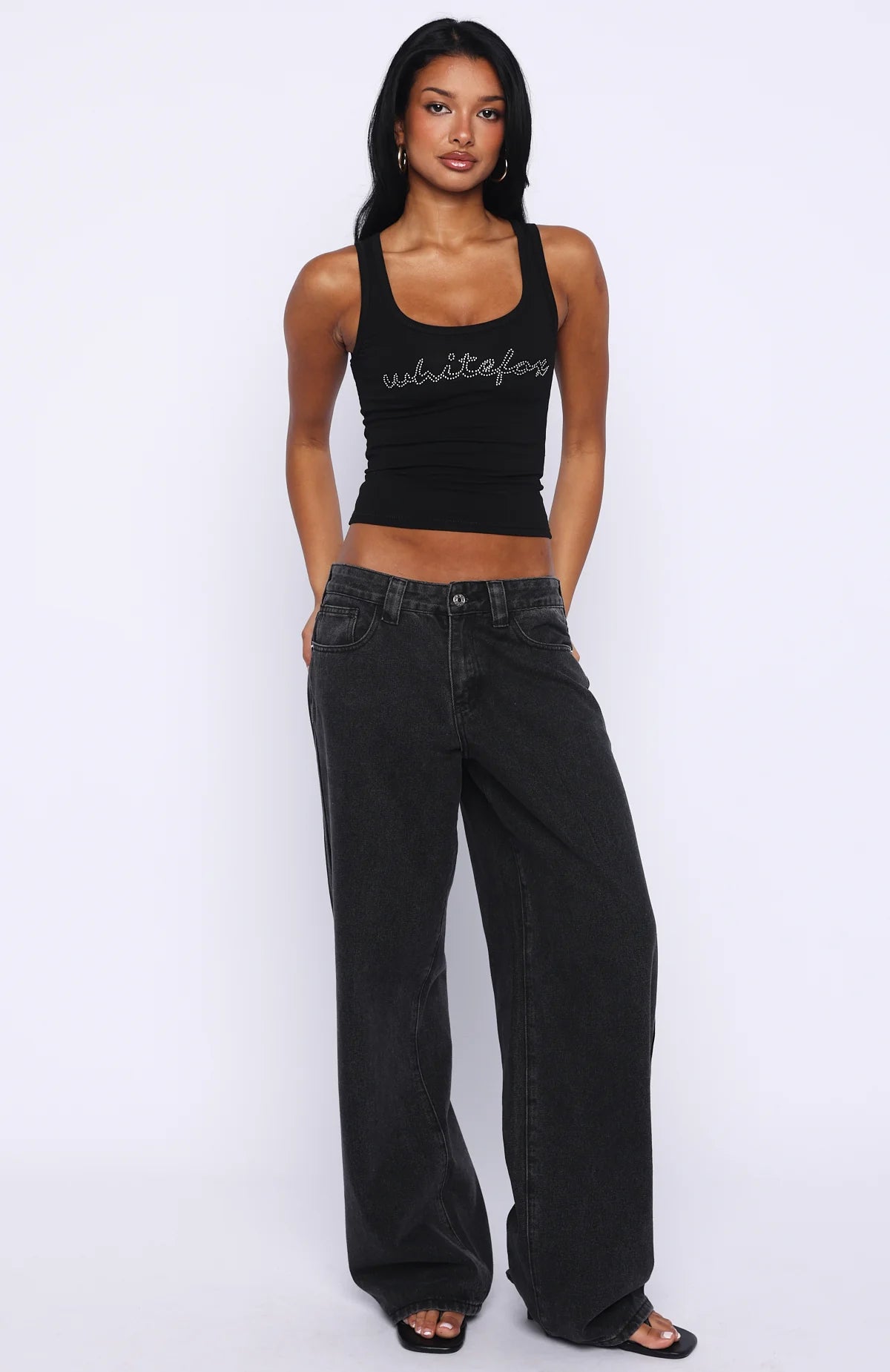 Radiant Beauty Studded Tank Top Black