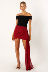 Night Lover Mini Skirt Merlot