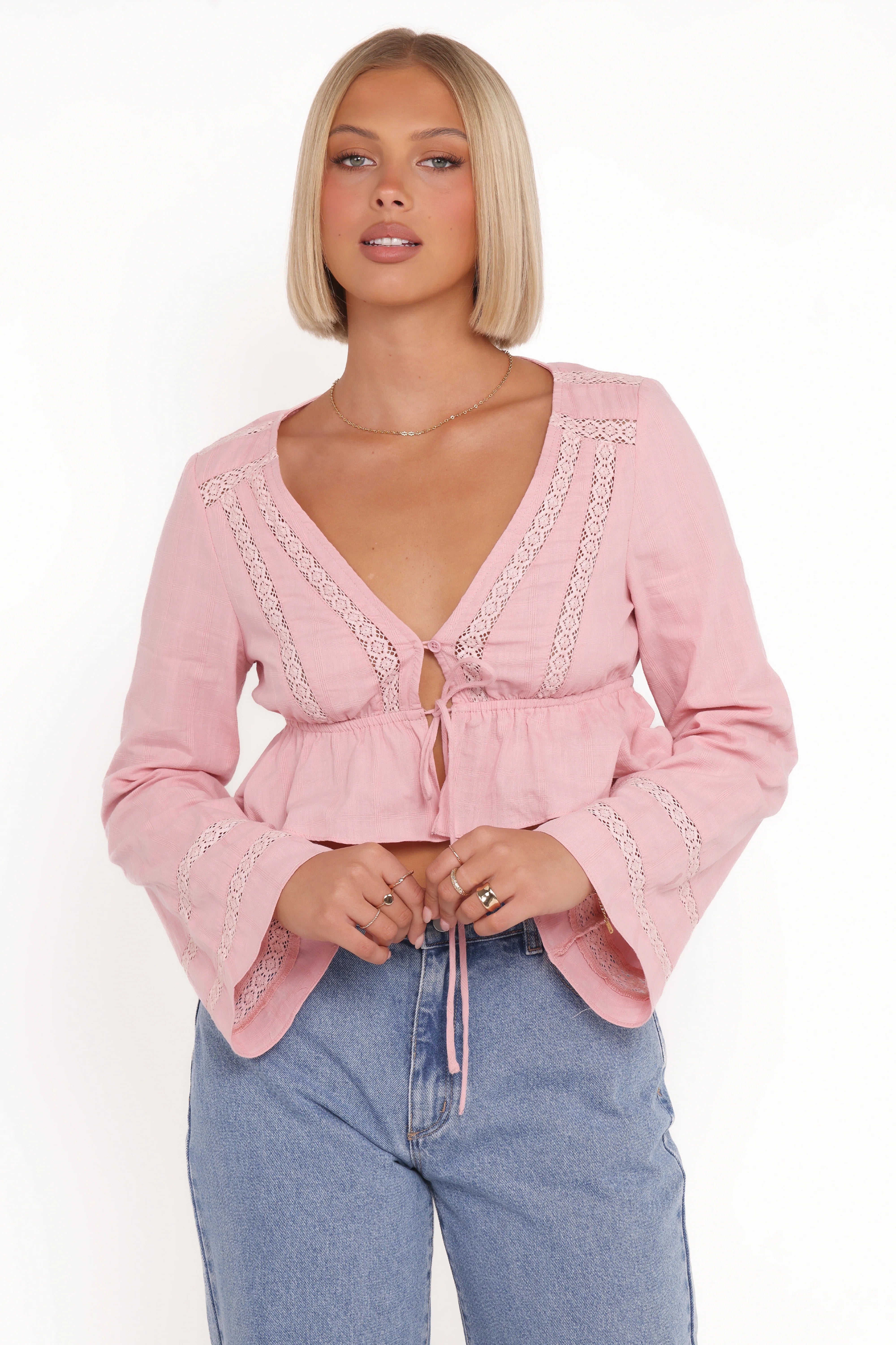 Reed Long Sleeve Top Pink