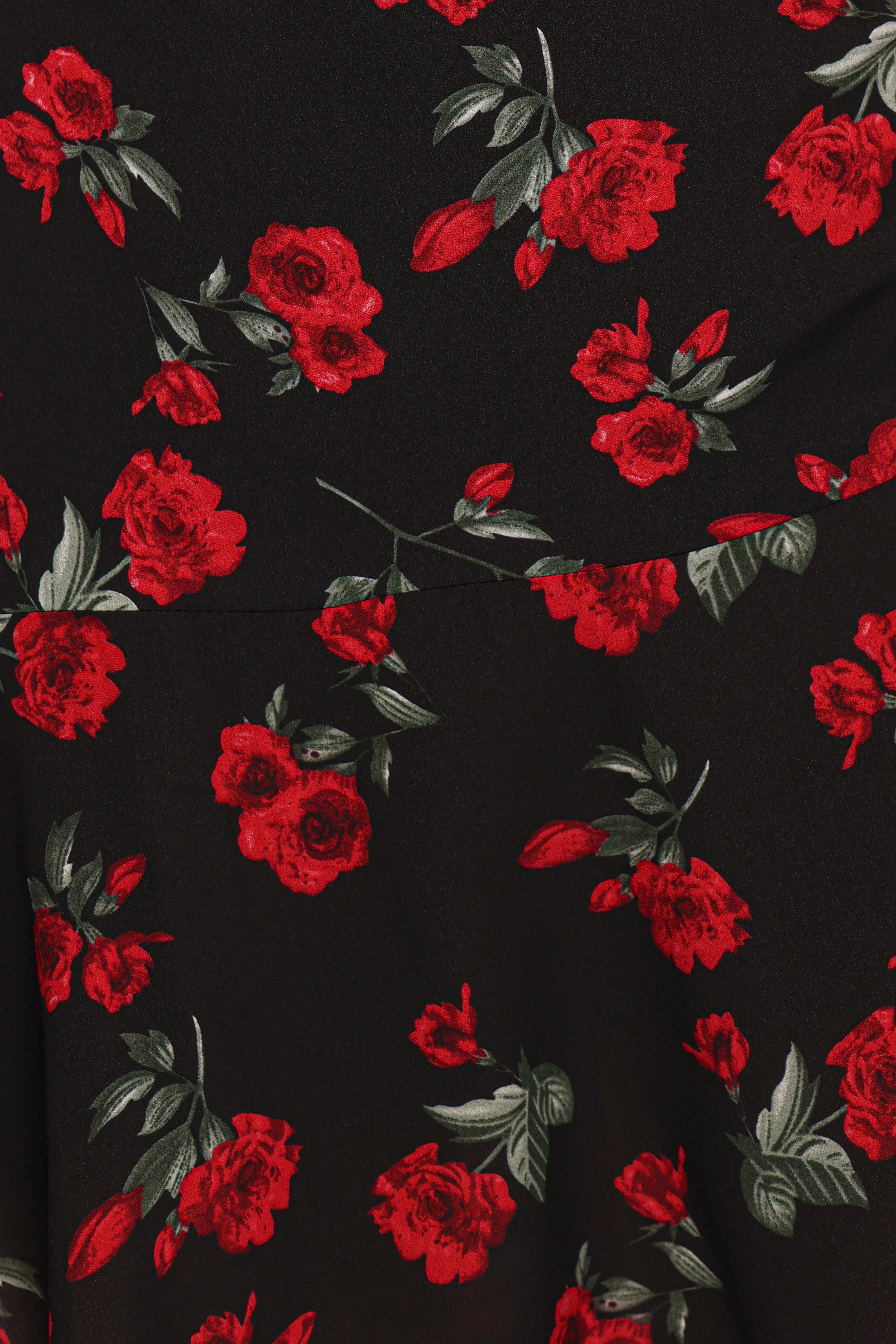 Mariska Long Sleeve Mini Dress Rose Print