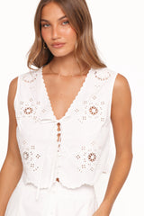 Kye Top White Broderie