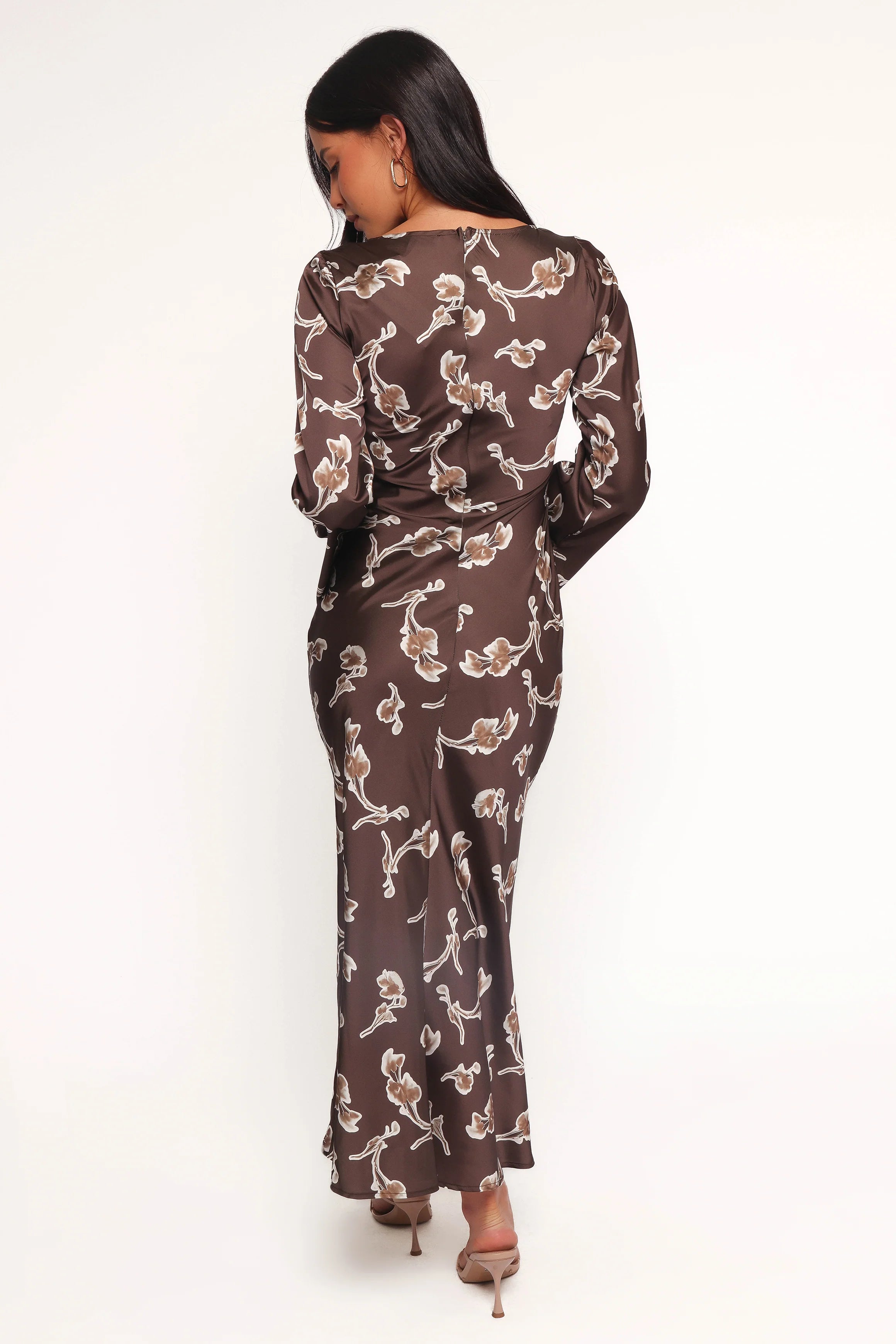 Maia Long Sleeve Maxi Dress Chocolate Orchid