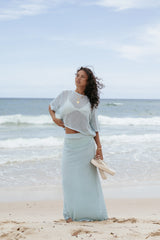 Kinnie Knit Skirt Set Light Blue