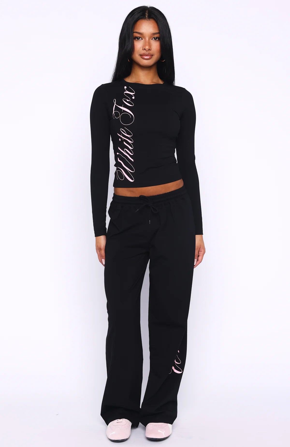 Luxurious Girl Long Sleeve Baby Tee Black