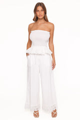 Eliska Frill Hem Pant White