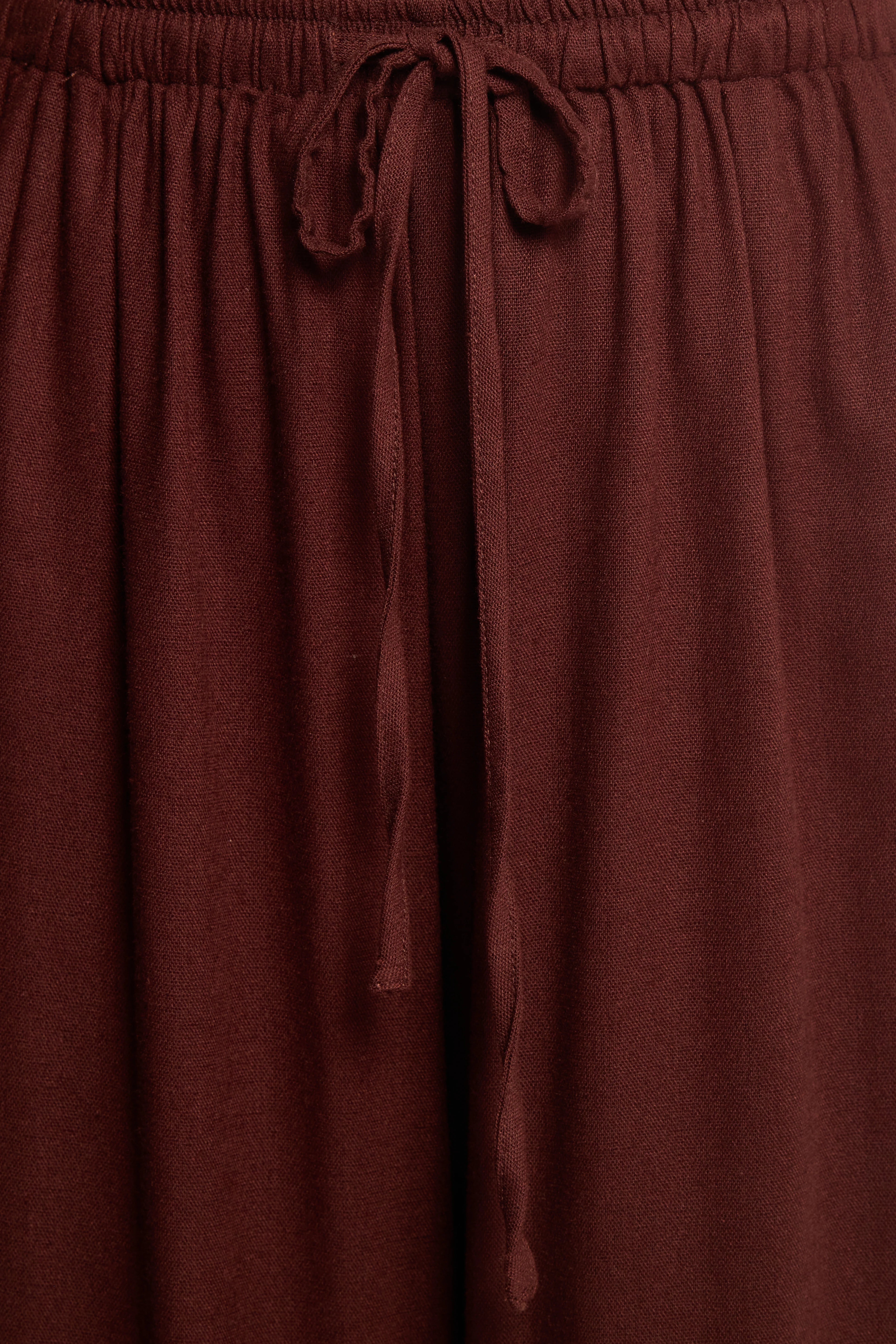 Zane Tie Waist Pant Chocolate
