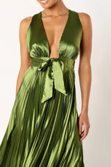 Kris Pleated Maxi Dress Martini Olive