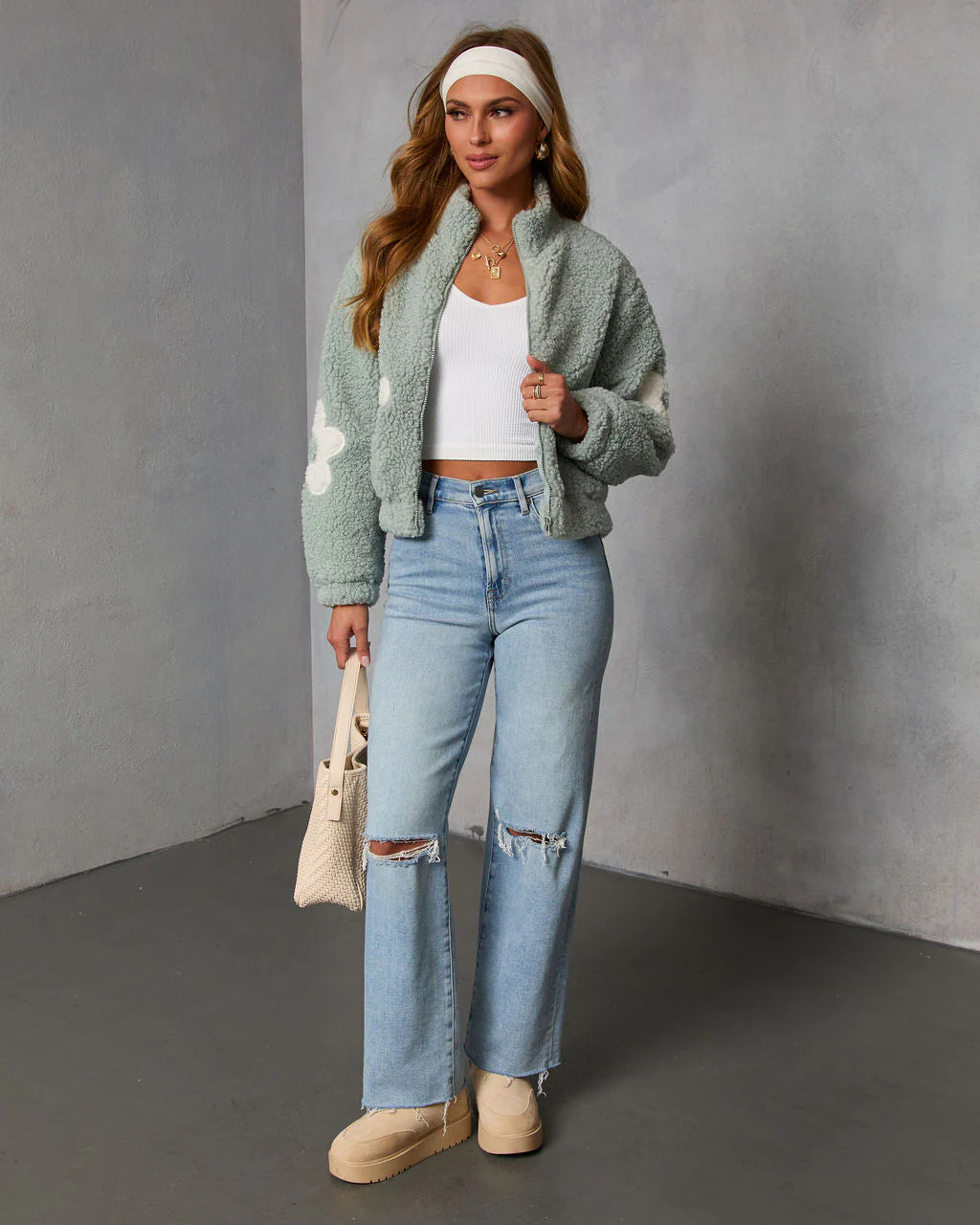 Fresh Form Floral Sherpa Jacket