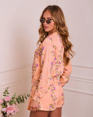 Soft Spoken Letter Floral Bomber Jacket