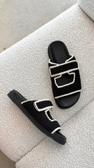 Abbot Sandals Black White Contrast