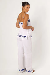 Amalia Pant White Blue