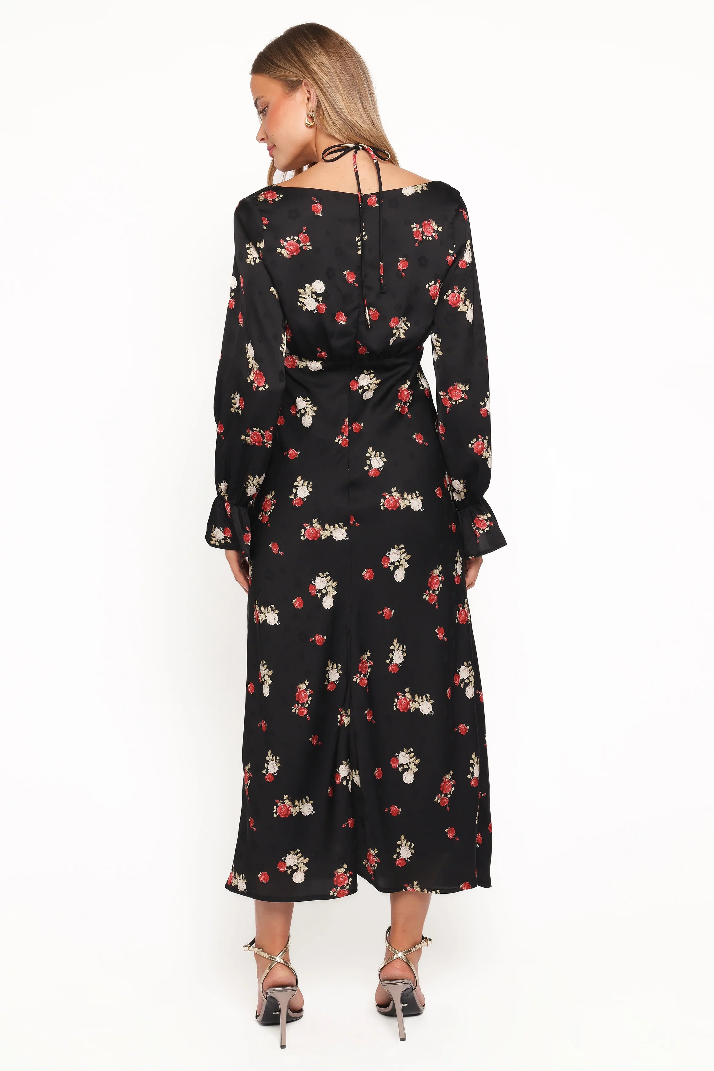 Pauline Long Sleeve Maxi Dress Black Floral