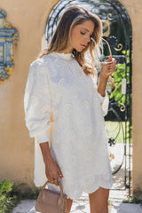 Stefania Long Sleeve Mini Dress Cream
