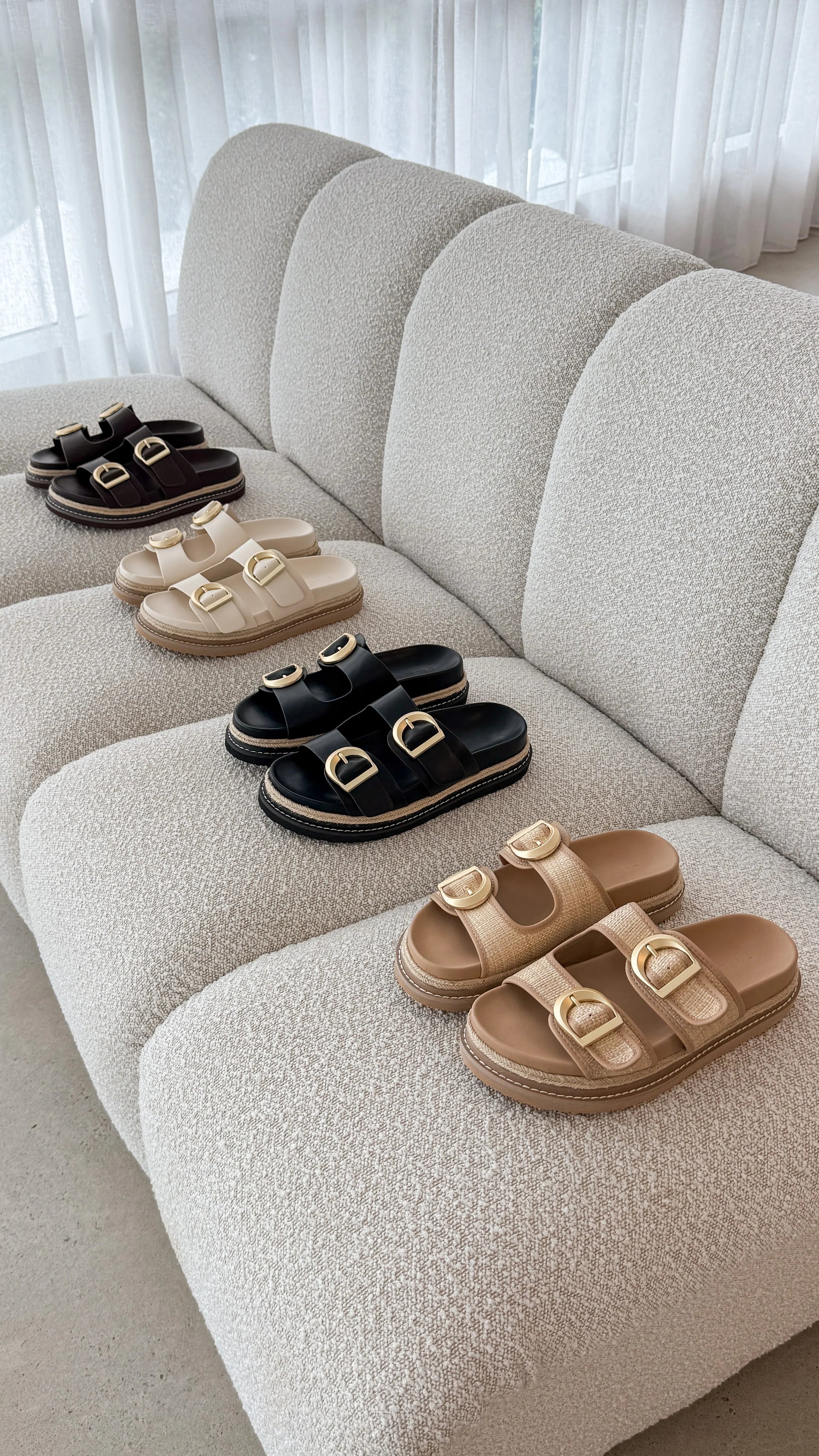 Anora Slide Natural Raffia