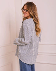 Courtnie Striped Button Down Top