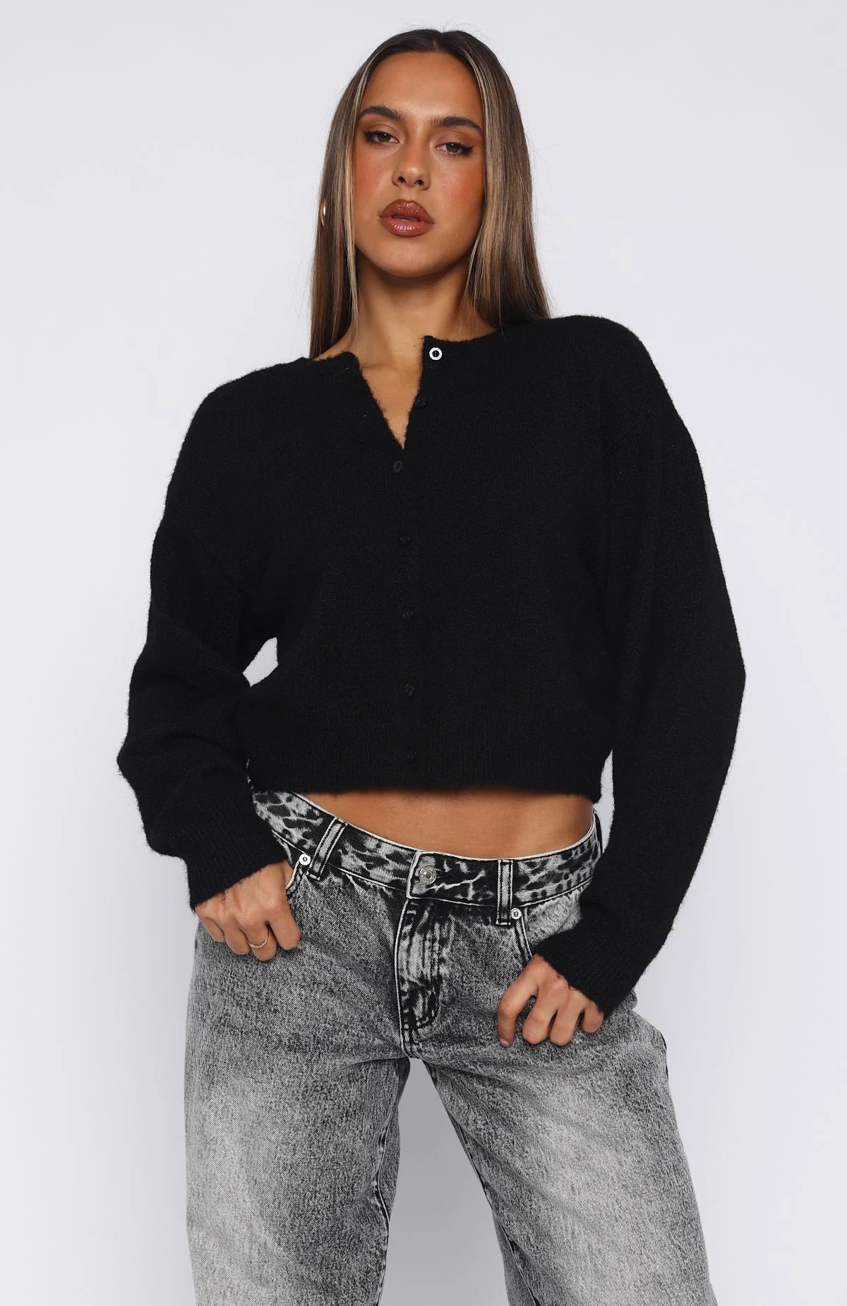 Warm Whispers Knit Cardigan Black