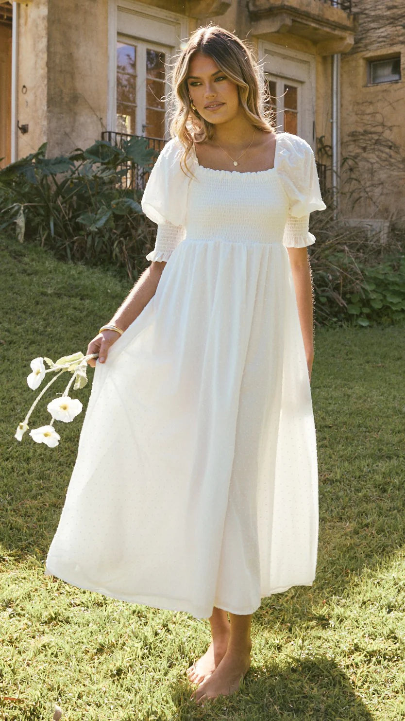 Cierra Midi Dress White