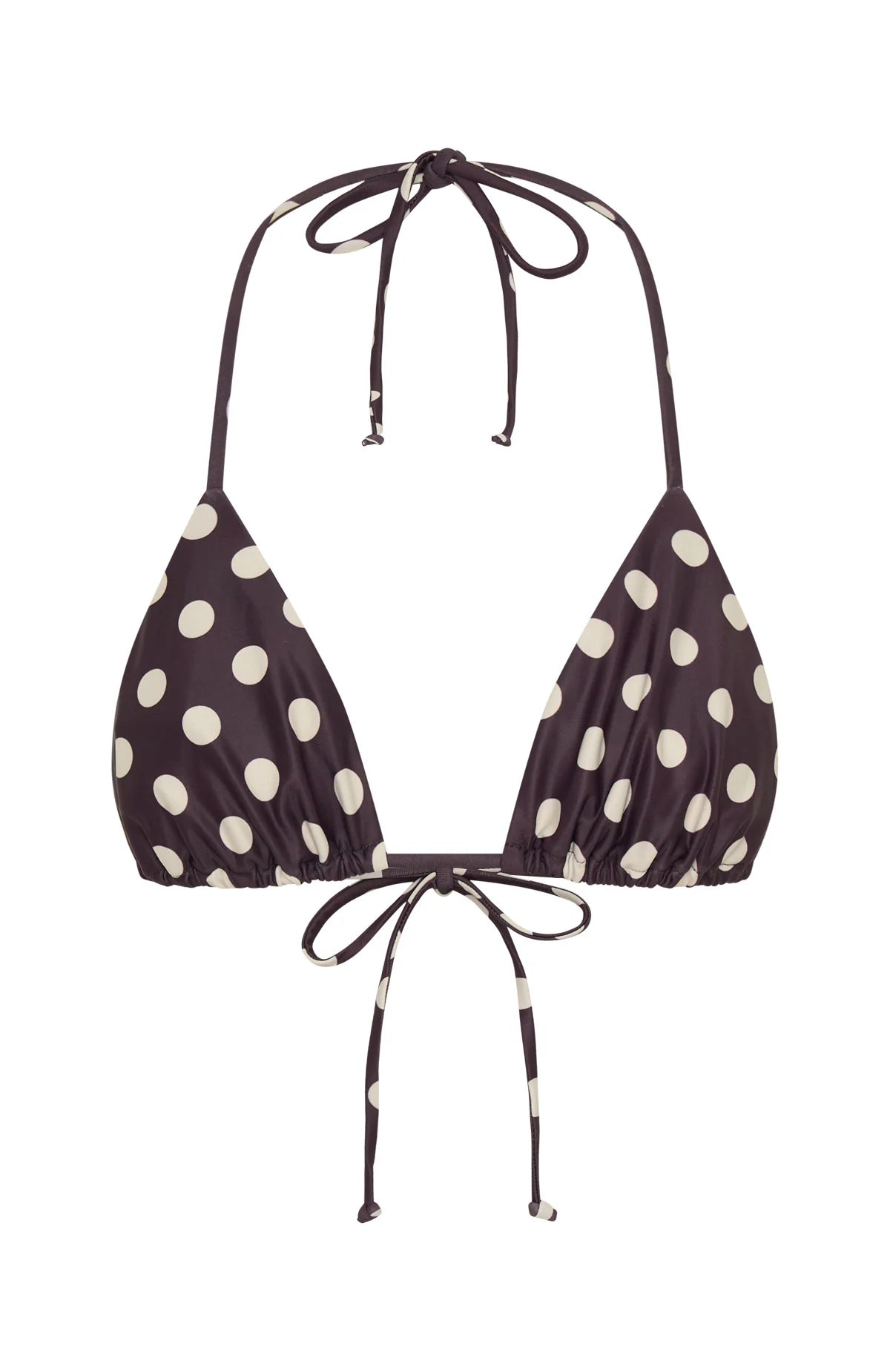 Golden Hour Bikini Top Choc Cream Polka Dot