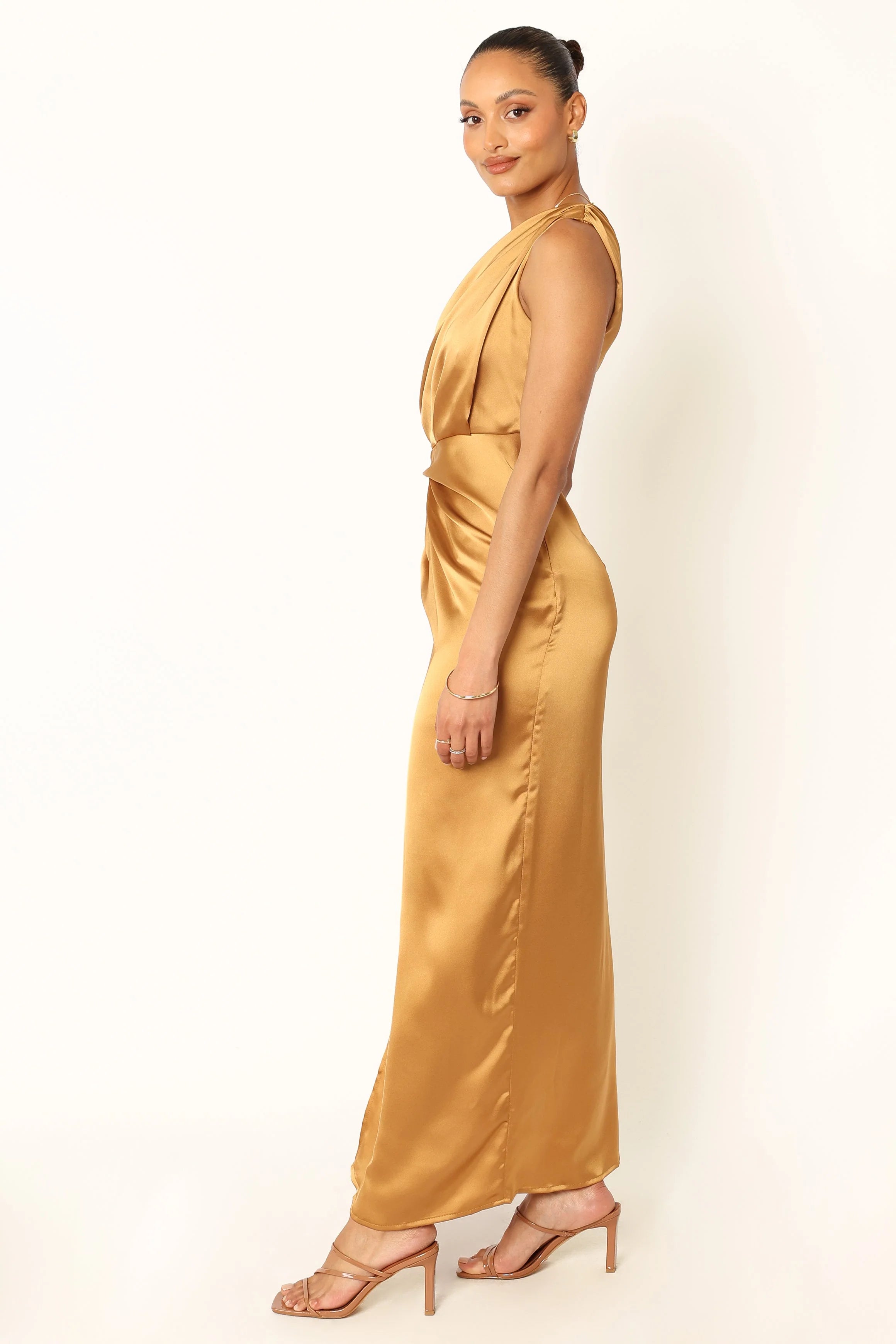 Nadia One Shoulder Maxi Dress Bronze