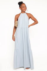 Eimear Halterneck Maxi Dress Blue