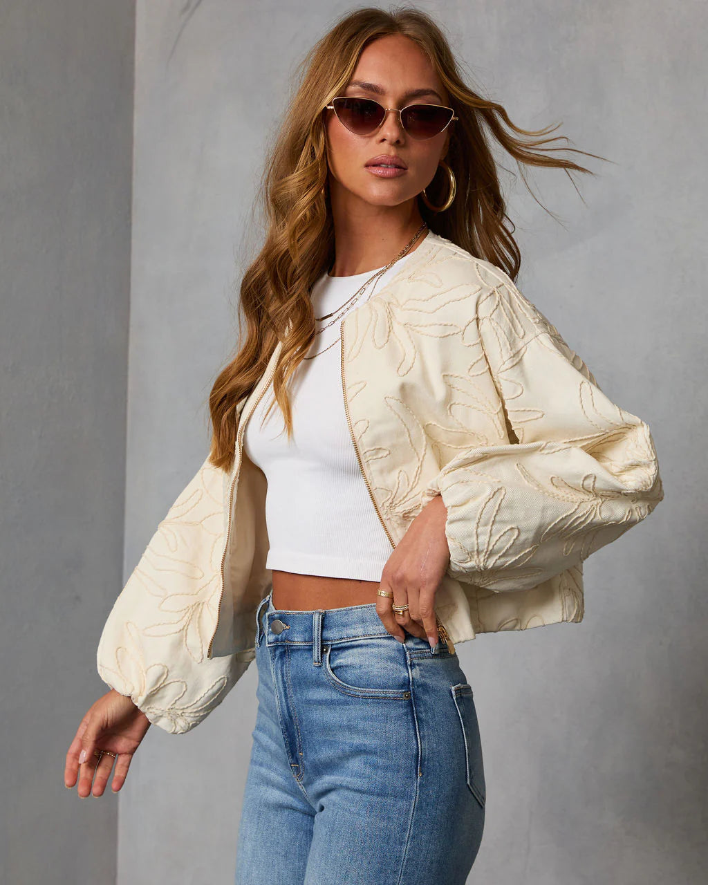 Rainah Embroidered Twill Jacket