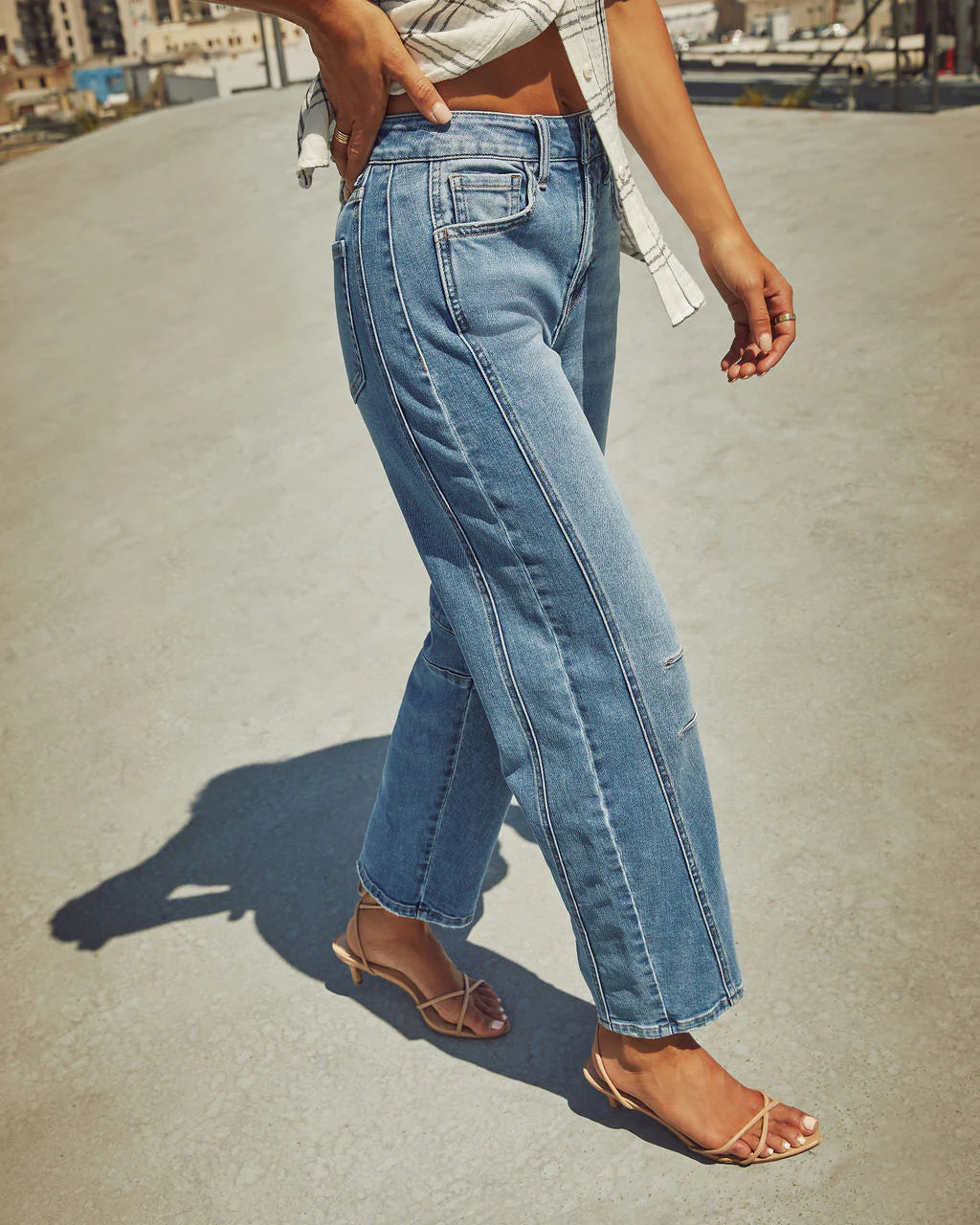 Free Cove Super Stretch High Rise Barrel Jeans