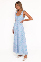 Marlena Midi Dress Blue Floral
