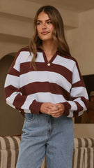 Kodi Sweater Blue Brown Stripe