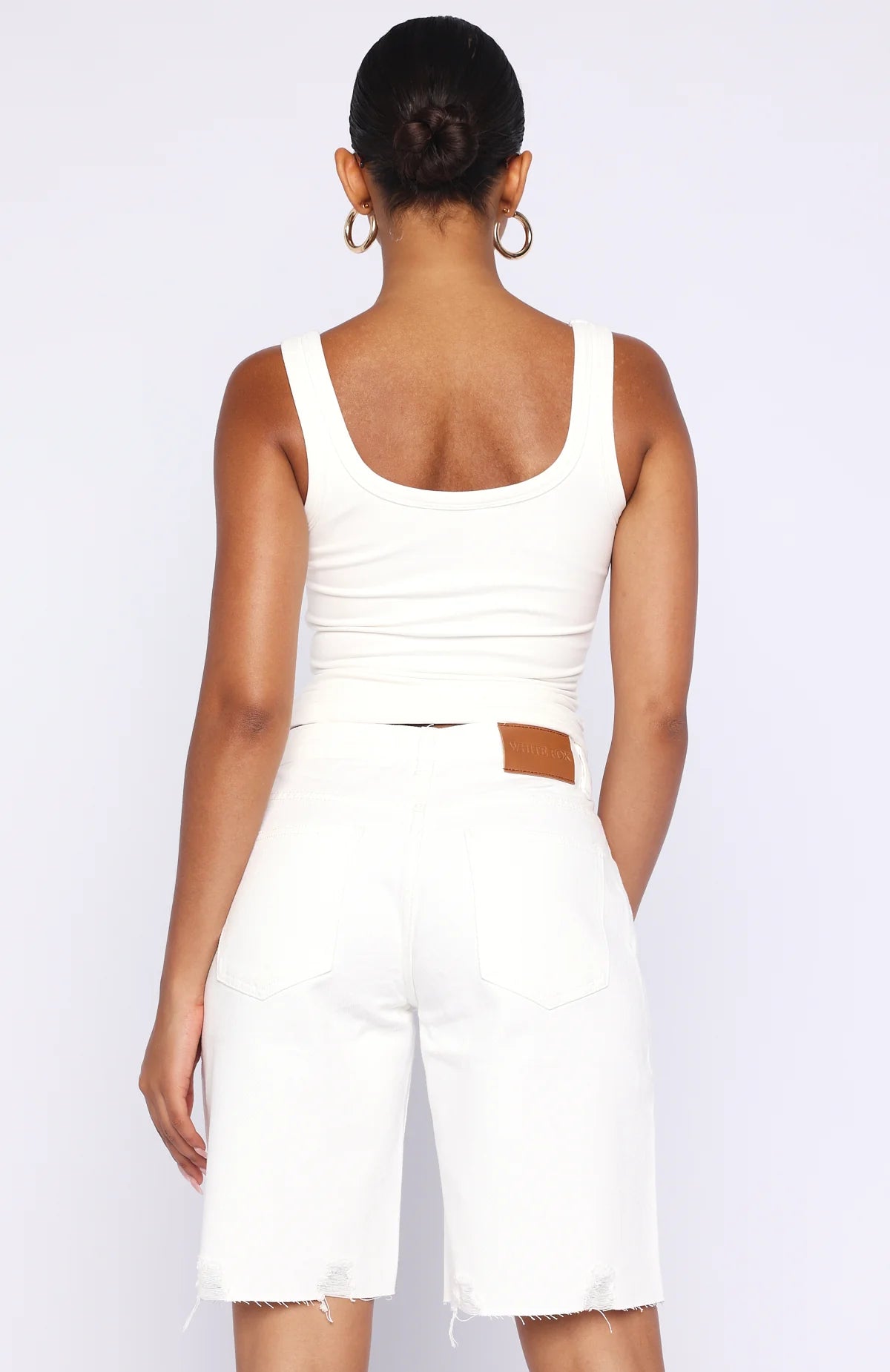 Kahlia Denim Shorts White