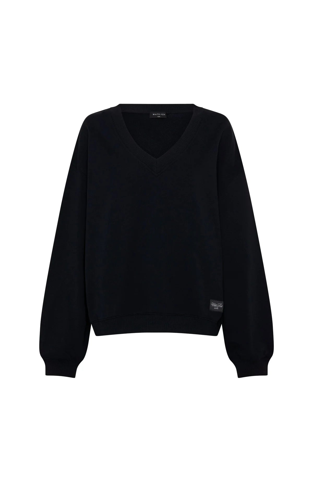 Shutting It Down V Neck Oversized Sweater Black