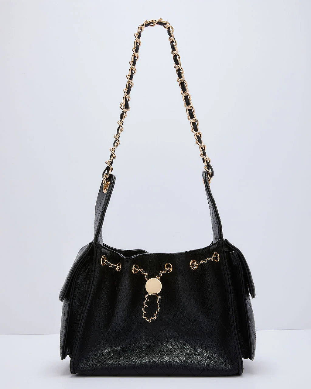 Borgia Quilted Crossbody Bucket Bag
