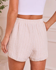 Featherlight Whisper Striped Crochet Trim Shorts