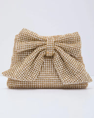 Timeless Shine Embellished Bow Clutch