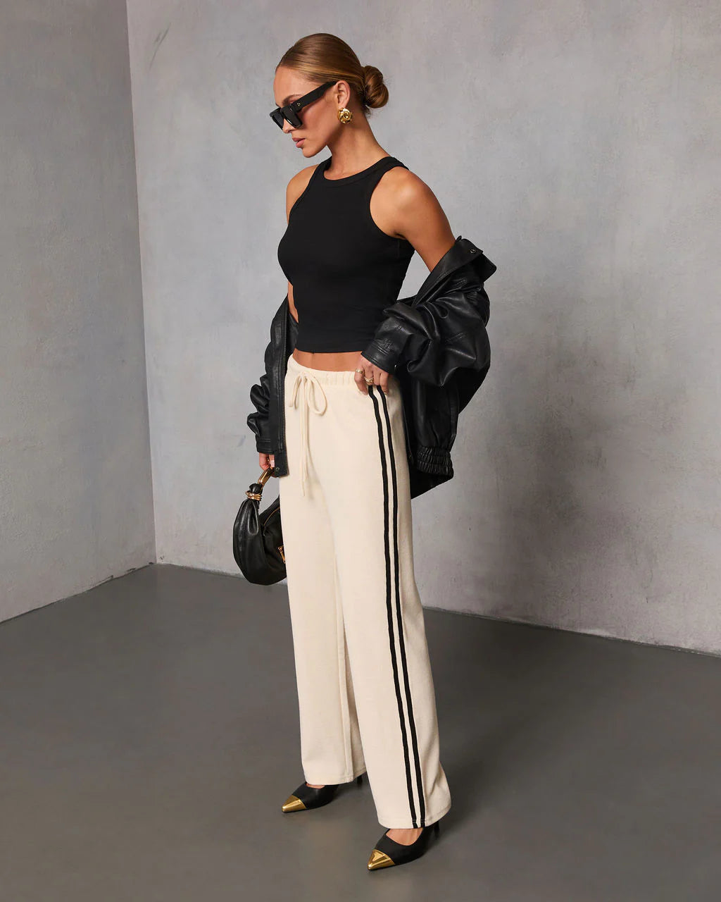 Quiet Day Striped Straight Leg Sweatpants
