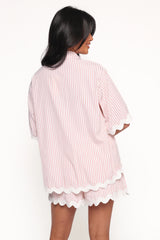 Wilson Short Set Peach Stripe White