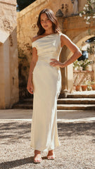 Auria Off Shoulder Maxi Dress Yellow